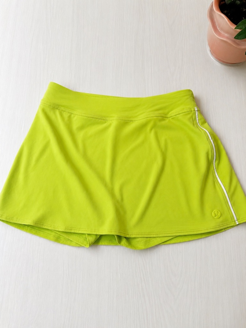 lululemon athletica Neon Lime Performance Skirt Built-in Shorts